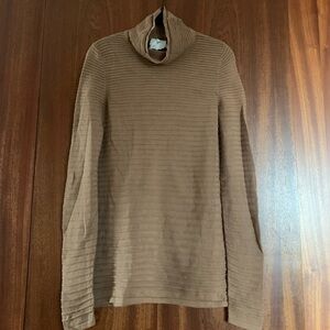 EDINBURGH KNITWEAR Pima Cotton Light Brown Mock neck Sweater